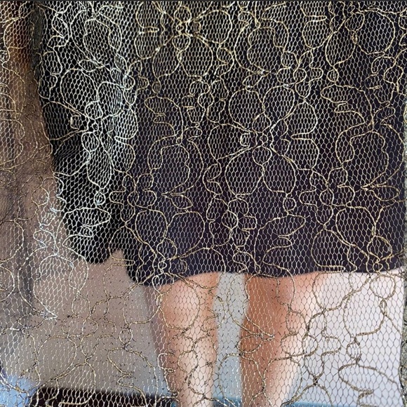 Erin Fetherston Gold Lace Floral Dress - Picture 9 of 10